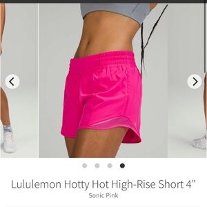 Lululemon Hotty Hot High Rise Shorts 4” Sonic Pink Sz 6